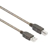 Manhattan Hi-Speed USB 2.0 aktives Anschlusskabel, A-Stecker / B-Stecker, 11 m, 11 m, USB A, USB B, USB 2.0, Männlich/Männlich, Silber