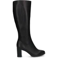 No Stress Schwarze Lederstiefel mit Absatz und hohem Schaft | Größe 36