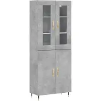 vidaXL Highboard Betongrau 69,5x34x180 cm Holzwerkstoff