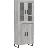 vidaXL Highboard Grau Sonoma 69,5x34x180 cm Holzwerkstoff