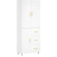 vidaXL Highboard Weiß 69,5x34x180 cm Holzwerkstoff