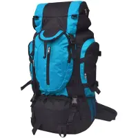 vidaXL Wanderrucksack XXL 75 L Schwarz und Blau