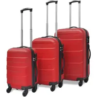 vidaXL 3-tlg. Hartschalenkoffer-Set Rot 45,5/55/66 cm