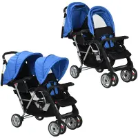 vidaXL Tandem Doppelkinderwagen