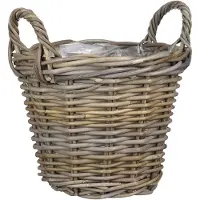 Mica Decorations Korb Marcia Rattan Ø 30 x 23 cm grau GLO692371505
