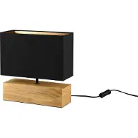 TRIO Schwarze Tischlampe Woody mit Stoffkapuze
