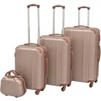 vidaXL Vierteiliges Hartschalen-Trolley-Set Champagner