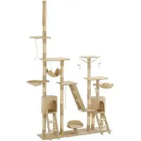 vidaXL Katzen-Kratzbaum mit Sisal-Kratzsäulen 230 - 250 cm Beige