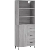 vidaXL Highboard Grau Sonoma 69,5x34x180 cm Holzwerkstoff