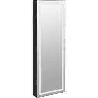 vidaXL Spiegel-Schmuckschrank mit LED-Beleuchtung Wandmontage Schwarz
