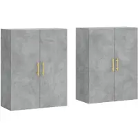 vidaXL Wandschränke 2 Stk. Betongrau 69,5x34x90 cm