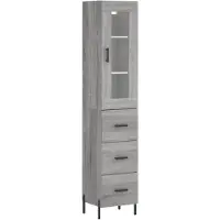 vidaXL Highboard Grau Sonoma 34,5x34x180 cm Holzwerkstoff