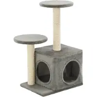 vidaXL Katzenbaum mit Sisal-Kratzsäulen 60 cm Grau
