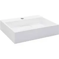 vidaXL Waschbecken 50 x 38 x 13 cm Mineralguss/Marmorguss Weiß