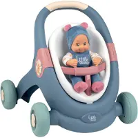 Smoby Little 3-in-1 Lauflernwagen mit Puppe, Babyspielzeug