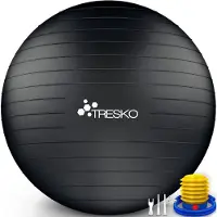 Tresko Gymnastikball Anti-Burst, mit Luftpumpe, Ø 85 cm, schwarz, belastbar bis 300 kg