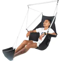 Ticket To The Moon Moon Chair Hängestuhl aus Fallschirmseide uni schwarz Hängestuhl