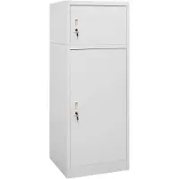 vidaXL Sattelschrank Hellgrau 53x53x140 cm Stahl