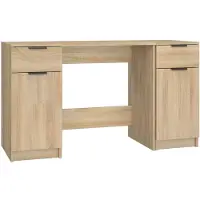 vidaXL Schreibtisch mit Beistellschrank Sonoma-Eiche Holzwerkstoff