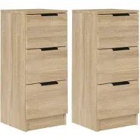 vidaXL Sideboards 2 Stk. Sonoma-Eiche 30x30x70 cm Holzwerkstoff