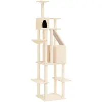 vidaXL Kratzbaum mit Sisal-Kratzsäulen Creme 201 cm