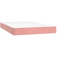 vidaXL Taschenfederkernmatratze Mittel Rosa 120x210x20 cm Samt