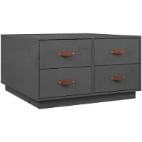 vidaXL Couchtisch Grau 80x80x45 cm Massivholz Kiefer