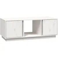 vidaXL Couchtisch Weiß 110x50x40 cm Massivholz Kiefer
