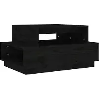 vidaXL Couchtisch Schwarz 80x55x40,5 cm Massivholz Kiefer
