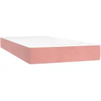 vidaXL Taschenfederkernmatratze Mittel Rosa 120x190x20 cm Samt