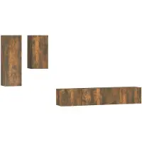vidaXL 4-tlg. TV-Schrank-Set Räuchereiche Holzwerkstoff