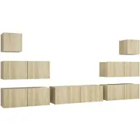 vidaXL 7-tlg. TV-Schrank-Set Sonoma-Eiche Holzwerkstoff