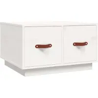 vidaXL Couchtisch Weiß 60x53x35 cm Massivholz Kiefer