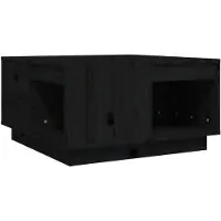 vidaXL Couchtisch Schwarz 60x61x32,5 cm Massivholz Kiefer