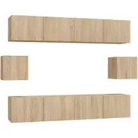 vidaXL 6-tlg. TV-Schrank-Set Sonoma-Eiche Holzwerkstoff