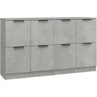 vidaXL Sideboards 2 Stk Betongrau 60x30x70 cm Holzwerkstoff