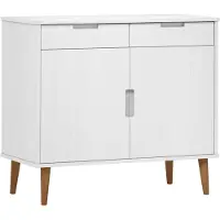 vidaXL Sideboard MOLDE Weiß 90x40x80 cm Massivholz Kiefer
