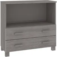 vidaXL Sideboard HAMAR Hellgrau 85x35x80 cm Massivholz Kiefer