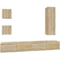 vidaXL 5-tlg. TV-Schrank-Set Sonoma-Eiche Holzwerkstoff