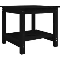 Super Merchant Couchtisch Schwarz 50x50x45 cm Massivholz Kiefer