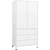 vidaXL Industrial Kleiderschrank Weiß 90x50x180 cm Metall