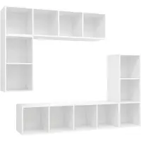 vidaXL 4-tlg. TV-Schrank-Set Weiß Holzwerkstoff