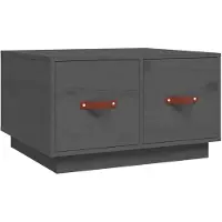 vidaXL Couchtisch Grau 60x53x35 cm Massivholz Kiefer