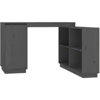 vidaXL Schreibtisch Grau 110x50x75 cm Massivholz Kiefer