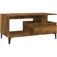 vidaXL Couchtisch Räuchereiche 90x49x45 cm Holzwerkstoff