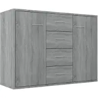 vidaXL Sideboard Grau Sonoma 88x30x65 cm Holzwerkstoff