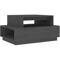 vidaXL Couchtisch Grau 80x55x40,5 cm Massivholz Kiefer