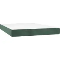 vidaXL Taschenfederkernmatratze Mittel Dunkelgrün 140x190x20 cm Samt