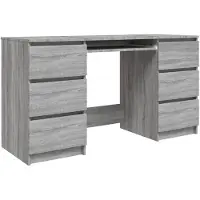 vidaXL Schreibtisch Grau Sonoma 140x50x77 cm Holzwerkstoff