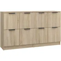 vidaXL Sideboards 2 Stk. Sonoma Eiche 60x30x70 cm Holzwerkstoff